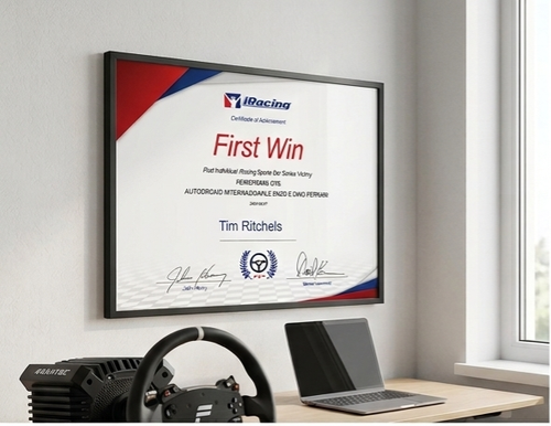iRacing Event Win Certificate